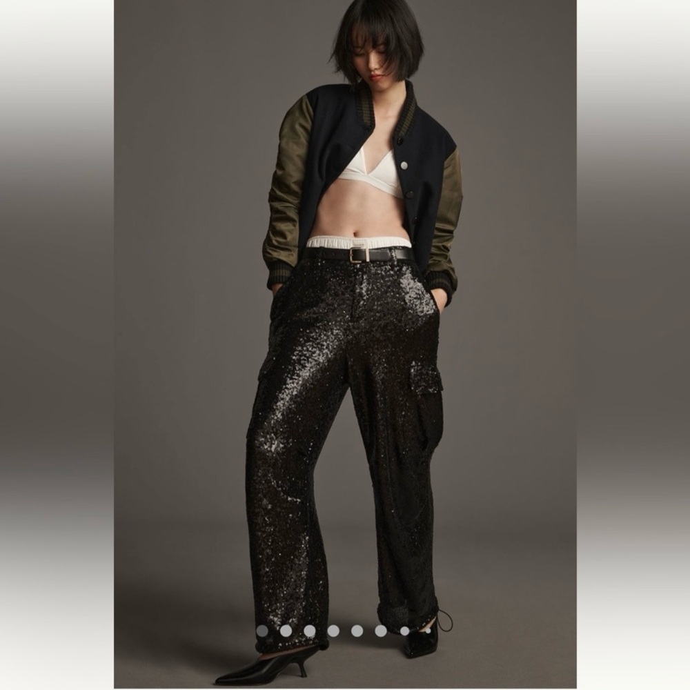 NWT Anthropologie Sequin Cargo Pants